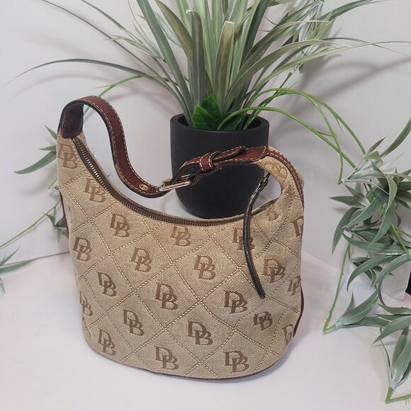Dooney & Bourke Small Logo Purse w/ Leather Trim - Picture 1 of 16